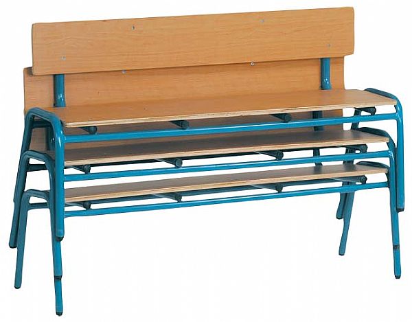 ספסל גן רגל מתכת עם משענת